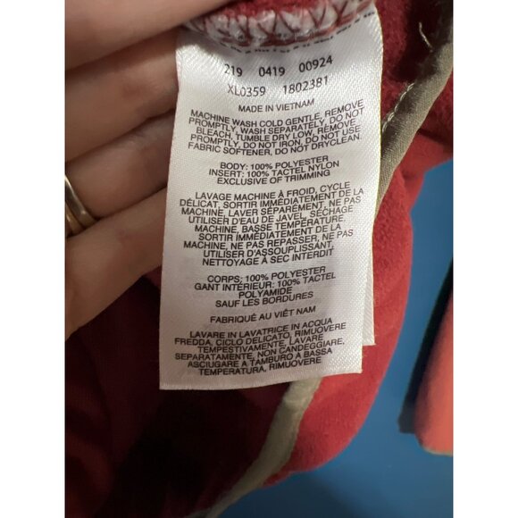 Columbia Colorblock Two-Tone Red & Orange Front Fleece Pullover S - Picture 5 of 10